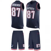 Wholesale Cheap Nike Patriots #87 Rob Gronkowski Navy Blue Team Color Men's Stitched NFL Limited Tank Top Suit Jersey