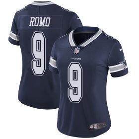 Wholesale Cheap Nike Cowboys #9 Tony Romo Navy Blue Team Color Women\'s Stitched NFL Vapor Untouchable Limited Jersey