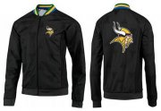 Wholesale Cheap NFL Minnesota Vikings Team Logo Jacket Black_3