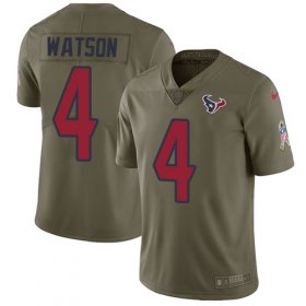 Wholesale Cheap Nike Texans #4 Deshaun Watson Olive Men\'s Stitched NFL Limited 2017 Salute to Service Jersey