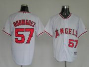 Wholesale Cheap MLB Jerseys Los Angeles Angels #57 Francisco Rodriguez White softball jerseys