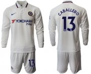 Wholesale Cheap Chelsea #13 Caballero Away Long Sleeves Soccer Club Jersey