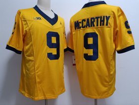 Cheap Men\'s Michigan Wolverines #9 J.J. McCarthy 2023 F.U.S.E. Yellow Stitched Jersey