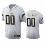 Wholesale Cheap Los Angeles Chargers Custom Men's Nike White Golden Edition Vapor Limited NFL 100 Jersey
