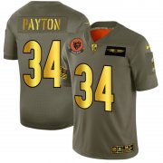 Wholesale Cheap Chicago Bears #34 Walter Payton NFL Men's Nike Olive Gold 2019 Salute to Service Limited Jersey