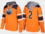 Wholesale Cheap Oilers #2 Andrej Sekera Orange Name And Number Hoodie