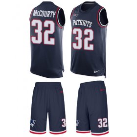 Wholesale Cheap Nike Patriots #32 Devin McCourty Navy Blue Team Color Men\'s Stitched NFL Limited Tank Top Suit Jersey