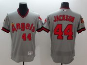 Wholesale Cheap Angels of Anaheim #44 Reggie Jackson Grey Flexbase Authentic Collection Cooperstown Stitched MLB Jersey