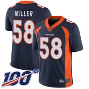 Wholesale Cheap Nike Broncos #58 Von Miller Navy Blue Alternate Men's Stitched NFL 100th Season Vapor Limited Jersey