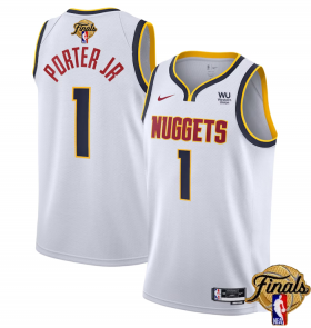 Wholesale Cheap Men\'s Denver Nuggets #1 Michael Porter Jr. White 2023 Finals Association Edition Stitched Basketball Jersey