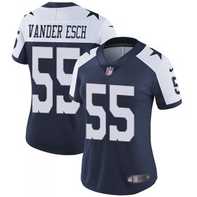 Wholesale Cheap Nike Cowboys #55 Leighton Vander Esch Navy Blue Thanksgiving Women\'s Stitched NFL Vapor Untouchable Limited Throwback Jersey