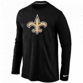 Wholesale Cheap Nike New Orleans Saints Logo Long Sleeve T-Shirt Black