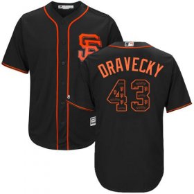 Wholesale Cheap Giants #43 Dave Dravecky Black Team Logo Fashion Stitched MLB Jersey