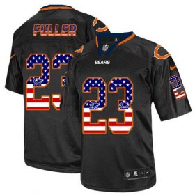 Wholesale Cheap Nike Bears #23 Kyle Fuller Black Men\'s Stitched NFL Elite USA Flag Fashion Jersey