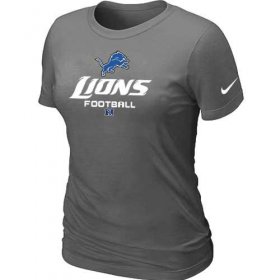 Wholesale Cheap Women\'s Nike Detroit Lions Critical Victory NFL T-Shirt Dark Grey