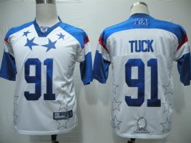 Wholesale Cheap Giants #91 Justin Tuck 2011 White and Blue Pro Bowl Stitched NFL Jersey