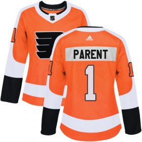 Wholesale Cheap Adidas Flyers #1 Bernie Parent Orange Home Authentic Women\'s Stitched NHL Jersey