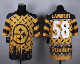 Wholesale Cheap Nike Steelers #58 Jack Lambert Gold Men\'s Stitched NFL Elite Noble Fashion Jersey