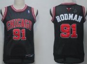 Wholesale Cheap Chicago Bulls #91 Dennis Rodman Black With Chicago Swingman Jersey