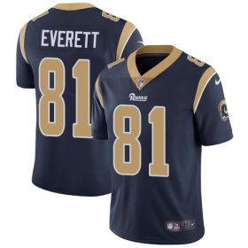 Wholesale Cheap Nike Rams #81 Gerald Everett Navy Blue Team Color Men\'s Stitched NFL Vapor Untouchable Limited Jersey