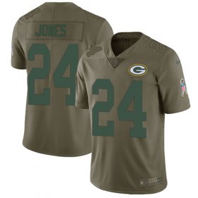 Wholesale Cheap Nike Packers #24 Josh Jones Olive Men\'s Stitched NFL Limited 2017 Salute To Service Jersey