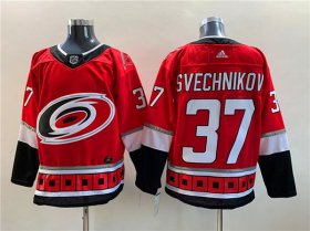 Cheap Men\'s Carolina Hurricanes #37 Andrei Svechnikov Red NEW Stitched Jersey