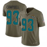 Wholesale Cheap Nike Jaguars #93 Calais Campbell Olive Men's Stitched NFL Limited 2017 Salute to Service Jersey