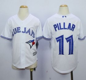 Wholesale Cheap Blue Jays #11 Kevin Pillar White Cool Base Stitched Youth MLB Jersey