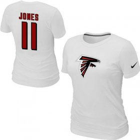 Wholesale Cheap Women\'s Nike Atlanta Falcons #11 Julio Jones Name & Number T-Shirt White
