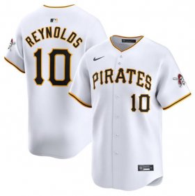 Cheap Men\'s Pittsburgh Pirates #10 Bryan Reynolds White Home Limited Baseball Stitched Jersey