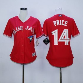 Wholesale Cheap Blue Jays #14 David Price Red Canada Day Women\'s Stitched MLB Jersey
