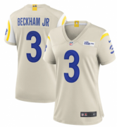 Wholesale Cheap Women's Los Angeles Rams #3 Odell Beckham Jr. Bone Vapor Untouchable Limited Stitched Jersey