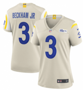 Wholesale Cheap Women\'s Los Angeles Rams #3 Odell Beckham Jr. Bone Vapor Untouchable Limited Stitched Jersey
