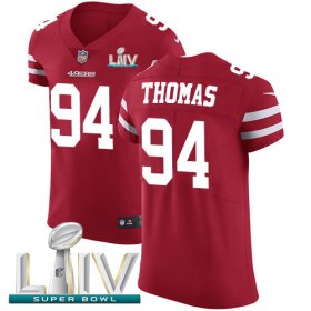 Wholesale Cheap Nike 49ers #94 Solomon Thomas Red Super Bowl LIV 2020 Team Color Men\'s Stitched NFL Vapor Untouchable Elite Jersey