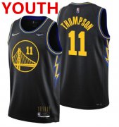 Wholesale Cheap Youth Golden State Warriors #11 Klay Thompson 75th Anniversary Black Stitched Basketball Jersey