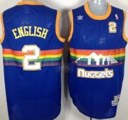 Wholesale Cheap Denver Nuggets #2 Alex English Blue Rainbow Swingman Throwback Jersey