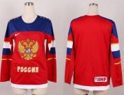 Wholesale Cheap Team Russia Blank Red 2014 Women's Stitched NHL Jersey