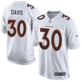 Wholesale Cheap Nike Broncos #30 Terrell Davis White Men\'s Stitched NFL Game Event Jersey