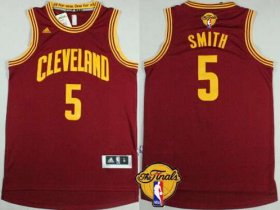 Wholesale Cheap Men\'s Cleveland Cavaliers #5 J.R. Smith 2015 The Finals New Red Jersey