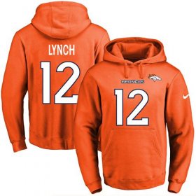 Wholesale Cheap Nike Broncos #12 Paxton Lynch Orange Name & Number Pullover NFL Hoodie