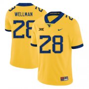 Wholesale Cheap West Virginia Mountaineers 28 Elijah Wellman Yellow College Football Jersey
