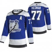 Wholesale Cheap Tampa Bay Lightning #77 Victor Hedman Blue Men's Adidas 2020-21 Reverse Retro Alternate NHL Jersey