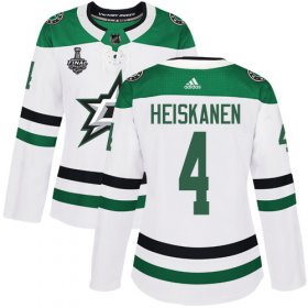 Cheap Adidas Stars #4 Miro Heiskanen White Road Authentic Women\'s 2020 Stanley Cup Final Stitched NHL Jersey