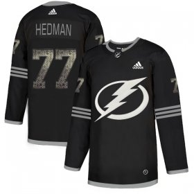 Wholesale Cheap Adidas Lightning #77 Victor Hedman Black Authentic Classic Stitched NHL Jersey