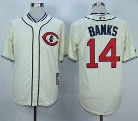Wholesale Cheap Cubs #14 Ernie Banks Cream 1929 Turn Back The Clock Stitched MLB Jersey