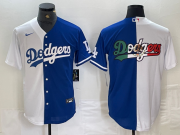 Cheap Men's Los Angeles Dodgers Big Logo White Blue Two Tone Stitched Baseball Jerseys