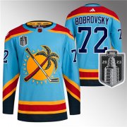 Wholesale Cheap Men's Florida Panthers #72 Sergei Bobrovsky Blue 2023 Stanley Cup Final Reverse Retro Stitched Jersey