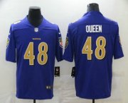 Wholesale Cheap Men's Baltimore Ravens #48 Patrick Queen Purple 2016 Color Rush Stitched NFL Nike Limited Jersey