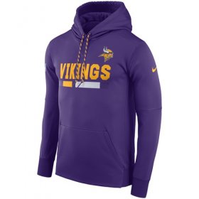 Wholesale Cheap Men\'s Minnesota Vikings Nike Purple Sideline ThermaFit Performance PO Hoodie