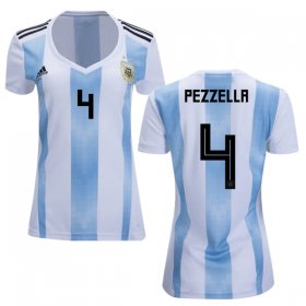 Wholesale Cheap Women\'s Argentina #4 Pezzella Home Soccer Country Jersey